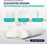 ZenPur Almohada ortopédica para el cuello 40x60-13cm, Almohada viscoelástica para la cabeza - Almohada ergonómica para dormir para cuello y hombros, certificado Oeko-TEX