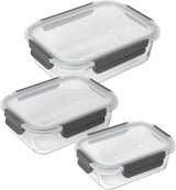 KUHN RIKON 24031 Tarro de cristal, vidrio, transparente Cajas para conservar alimentos Naty Shop Set 0,64 L/1,05 L/1,52 L
