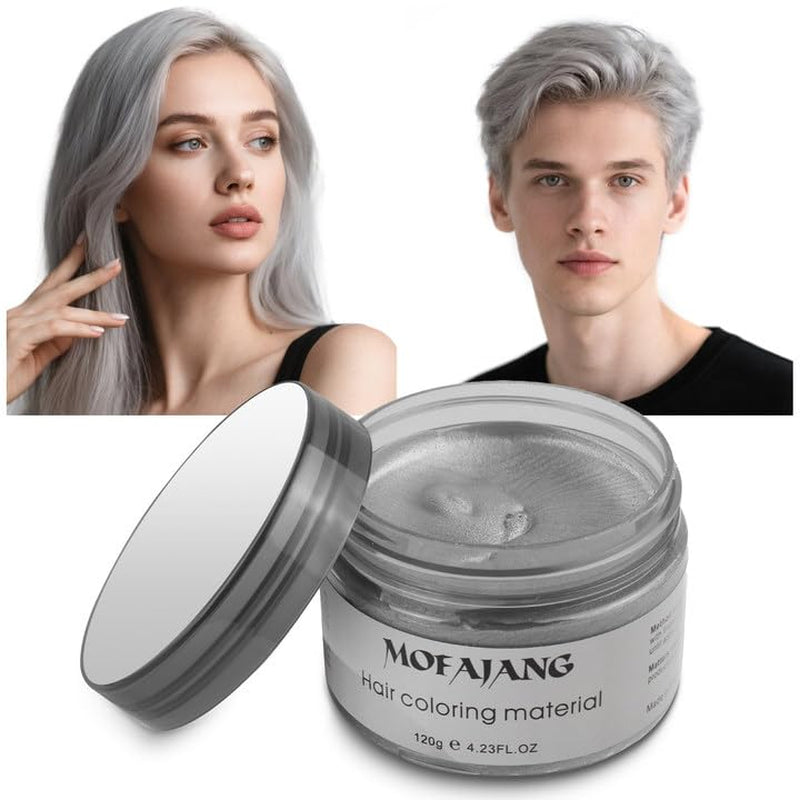 Color de cabello temporal, cera de color de 4.23 onzas para hombres y mujeres, pomada de color natural lavable, tinte para el cabello instantáneo para fiestas, cosplay, Halloween (rojo) Naty Shop Tinte para el cabello gris 120 g (paquete de 1)