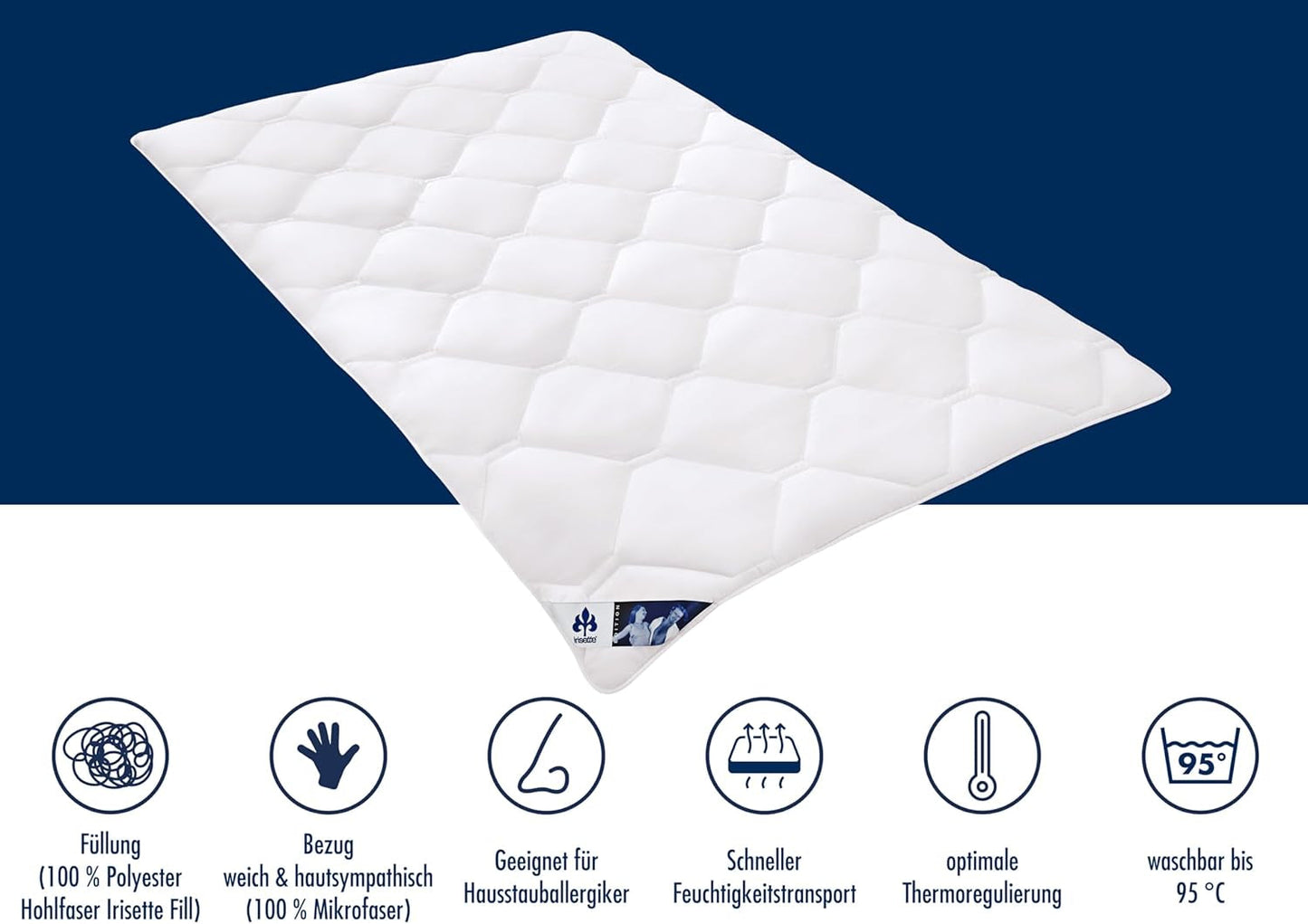 Edredón de verano Irisette Edition - Hecho en Alemania - Edredón de verano ligero con suave funda de microfibra, 155 X 220 cm, certificado Ã-ko-Tex Edredones y edredones Naty Shop