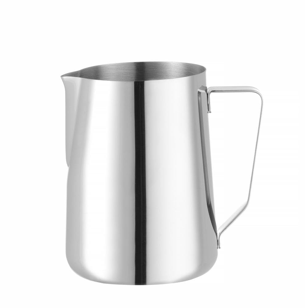 HENDI Taza multifunción, apta para lavavajillas, jarra para leche, jarra para nata, 1,5 l, ø112 x (H) 161 mm, acero inoxidable 18/10
