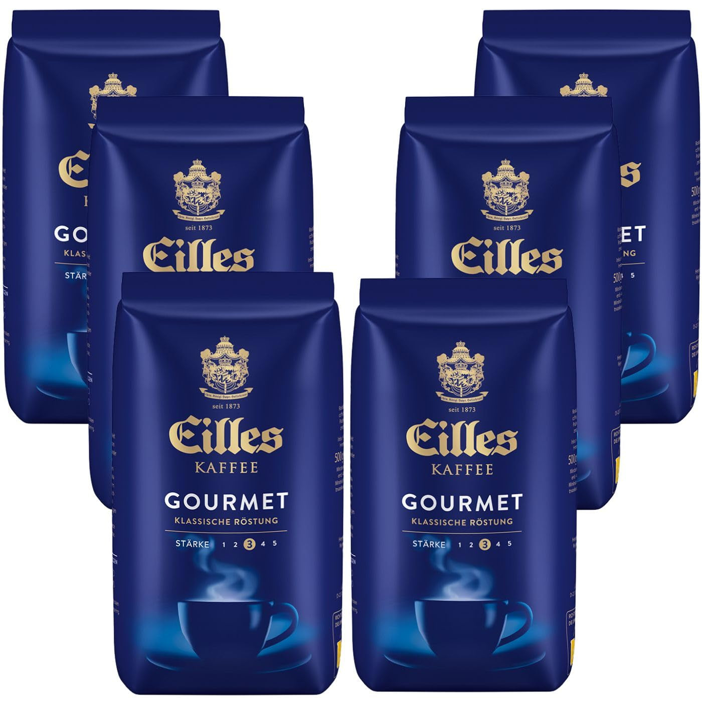 Eilles Gourmet Café Granos Enteros 500g Paquete de 6