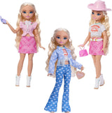 Conjunto de looks Barbie Dream Besties Festival, con muñeca Barbie Malibu con cabello largo y rubio para peinar y más de 10 prendas y accesorios removibles, JGH87