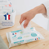 Toallitas húmedas para bebés con agua - sin fragancias ni alérgenos - 9 piezas - pieles normales y sensibles - limpia y calma - fibras 100% naturales - fabricadas en Francia - 522 toallitas