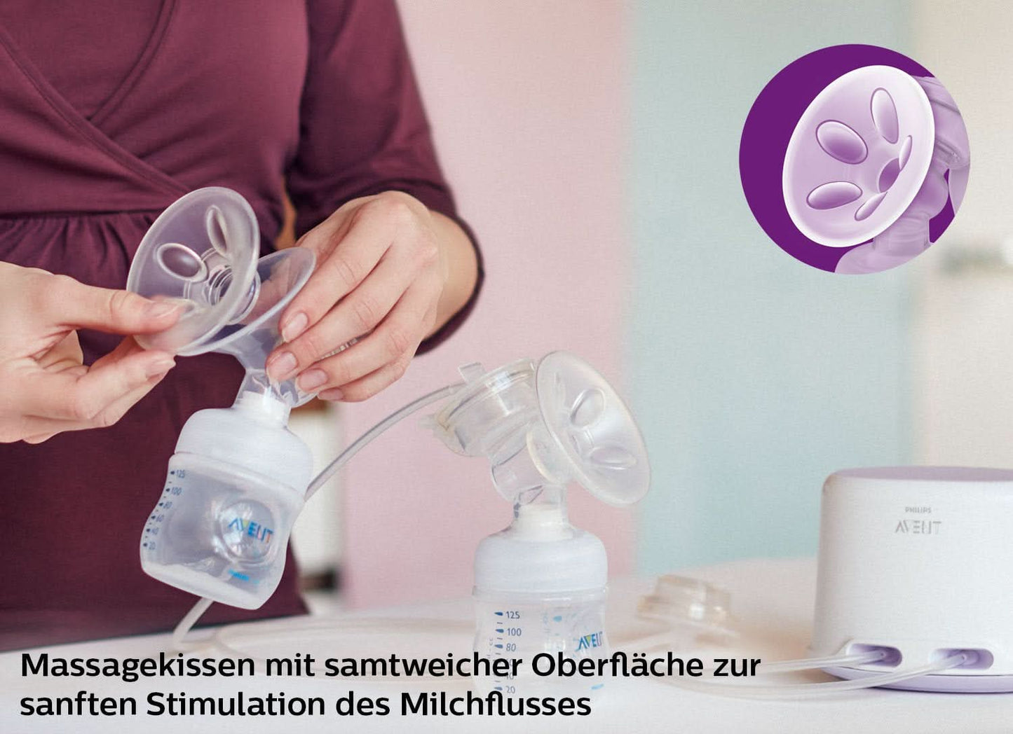 Sacaleches eléctrico doble Philips Avent SCF334/02 Accesorios Alimentación y Lactancia Bebe Naty Shop