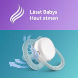 Chupetes Philips AVENT ultra air - Chupetes ligeros y transpirables para bebés de 0 a 6 meses, sin BPA, con estuche como esterilizador, pack de 2, modelo SCF085/24