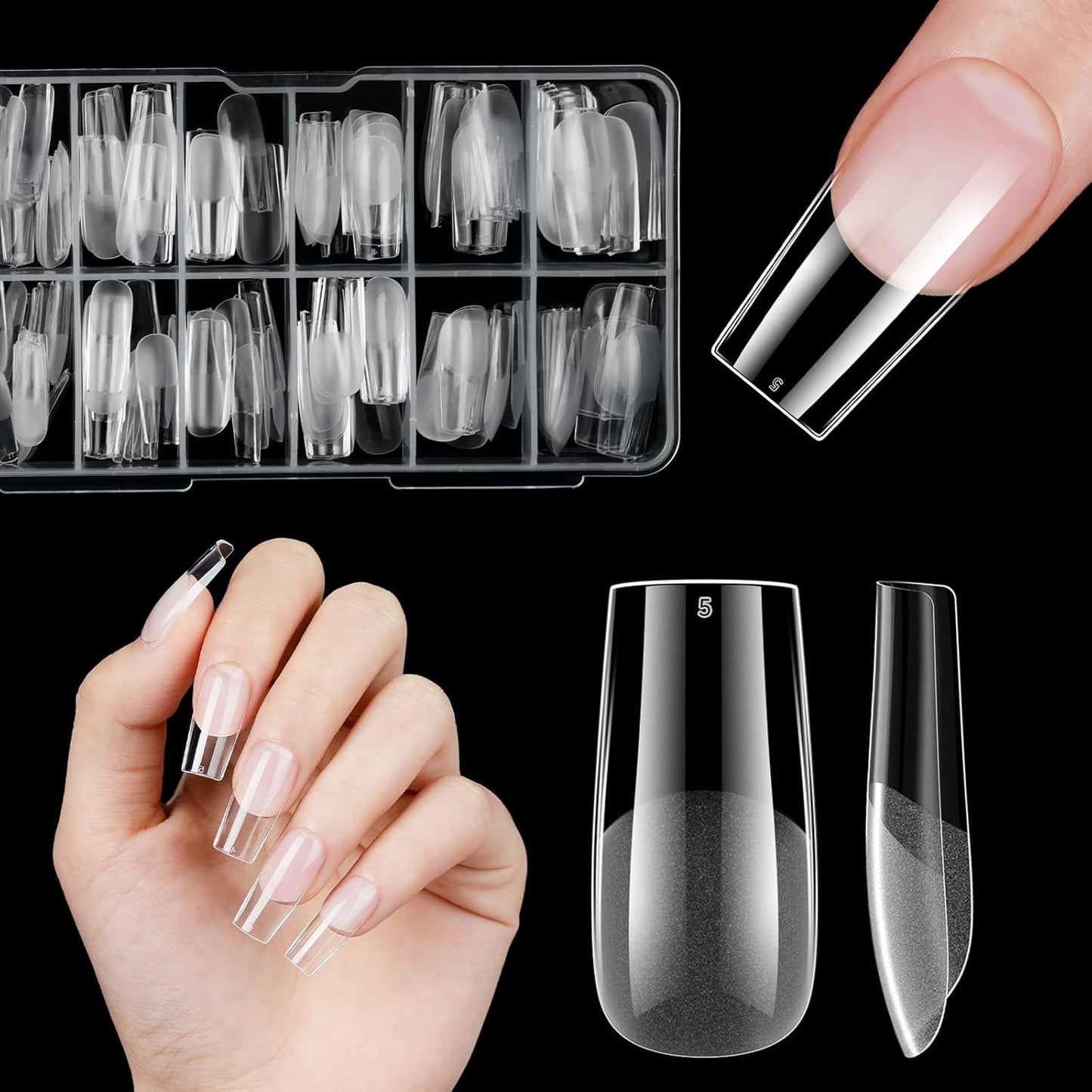 Uñas postizas cortas bailarina 120 Uds pegamento en 12 tamaños uñas artificiales cortas Gel suave cobertura completa puntas de uñas para uñas de Gel cortas S