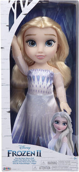 Muñeca Elsa de Frozen 2 de Disney: muñeca articulada de 35 cm de altura con un vestido icónico de moda y cabello largo y suelto para mayor diversión, para niñas de 3 años en adelante, 214894