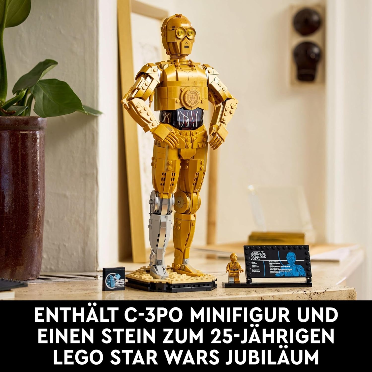 LEGO Star Wars C-3PO B, Droide para construir, Modelo para coleccionar, construir y exhibir, Idea de regalo nostálgica para adultos y fanáticos, Pieza de coleccionista, Juego de fantasía 75398 Juegos de construcción Besuche den LEGO-Store