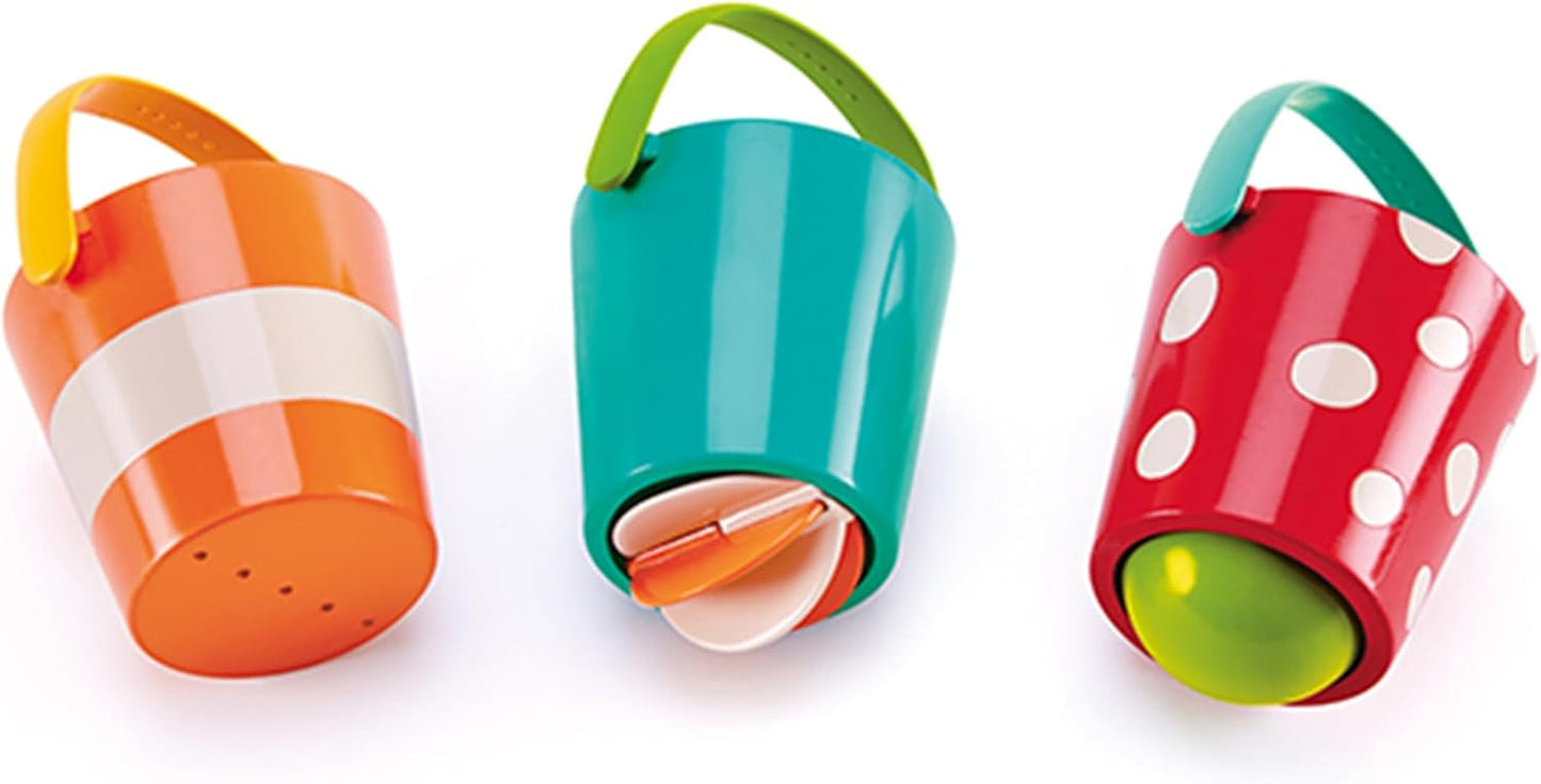 Juego de cubos coloridos Hape | Juguete de baño con rueda hidráulica de tres piezas para niños pequeños, multicolor Bebe Naty Shop Toys Default Title