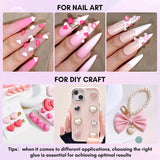Makartt Gel Adhesivo de Diamantes de Imitación - Juego de Pegamento de Uñas UV de 15 ml con Dijes de Uñas Rosas, Joyería de Uñas con Círculo de Corazón y Accesorios de Diseño de Uñas para Manicura en el Hogar, Regalo del Día de San Valentín