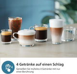 Cafetera espresso automática PHILIPS serie 2300 - 4 bebidas, moderna pantalla táctil a color, sistema de preparación de leche LatteGo, SilentBrew, molinillo 100% cerámico, filtro AquaClean. Negro mate (EP2330/10)