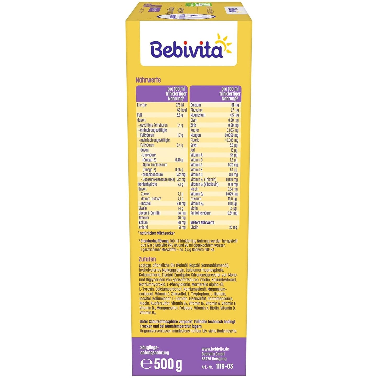PRE HA (5 x 500 g), fórmula de leche en polvo hidrolizada desde el nacimiento, contiene únicamente lactosa como carbohidrato, adecuada para alimentación complementaria