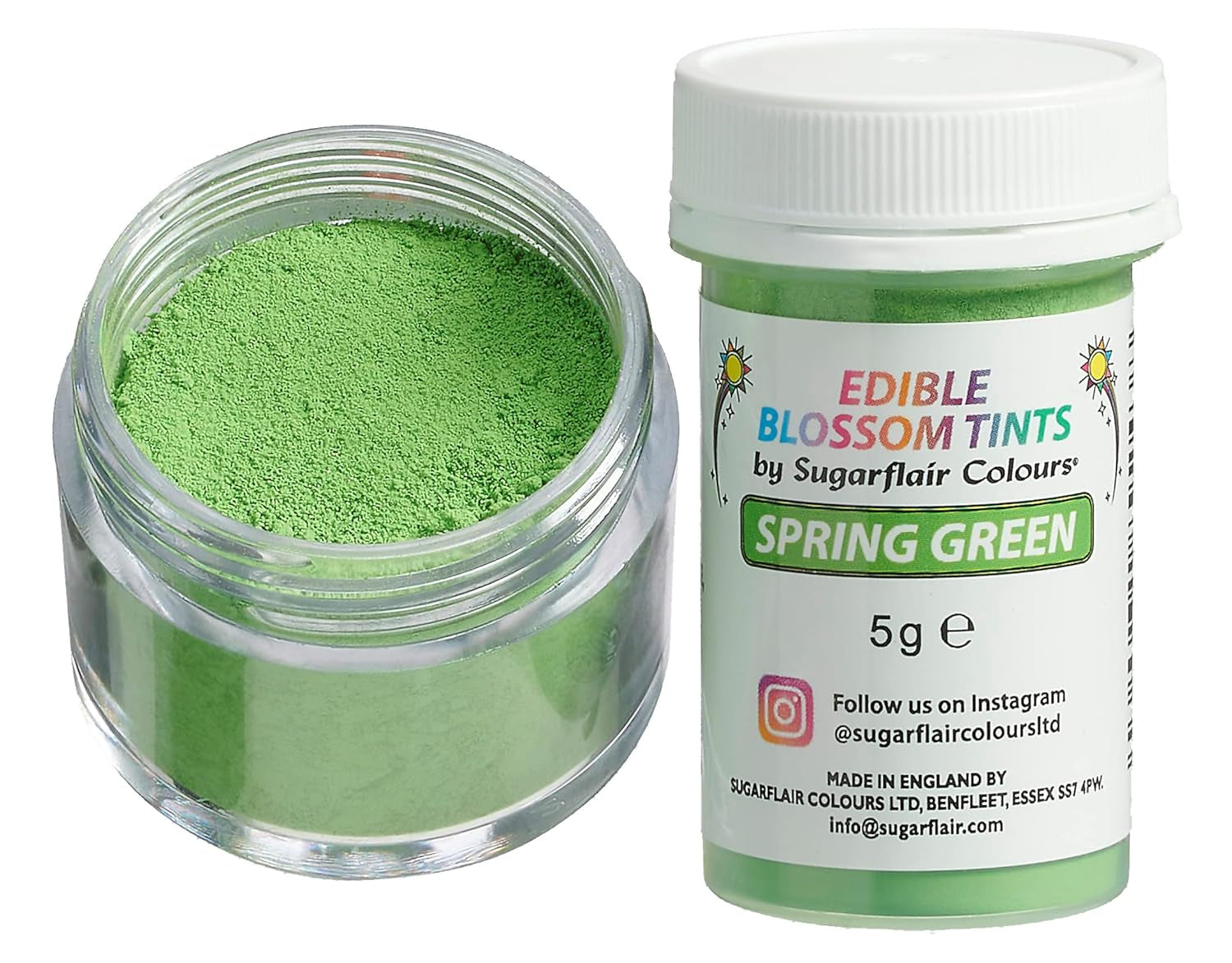 Sugarflair Blossom Tint Dust Spring Green Food Coloring Powder - Colorante alimentario en polvo para decoración de pasteles, fondant, glaseado, chocolate, crema de mantequilla, macarrones y más - 5G