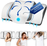 Almohada Ortopédica, Almohada Ergonómica para el Cuello, Almohada para la Cabeza, Original Almohada Viscoelástica para los Lados, Espalda y Abdomen, Almohada de Soporte para el Cuello para Hombres, Mujeres (67,3 X 38,2 X 13,8/3Cm) Almohadas Ortopédicas Cervicales Naty Shop Gris Oscuro - Novedad