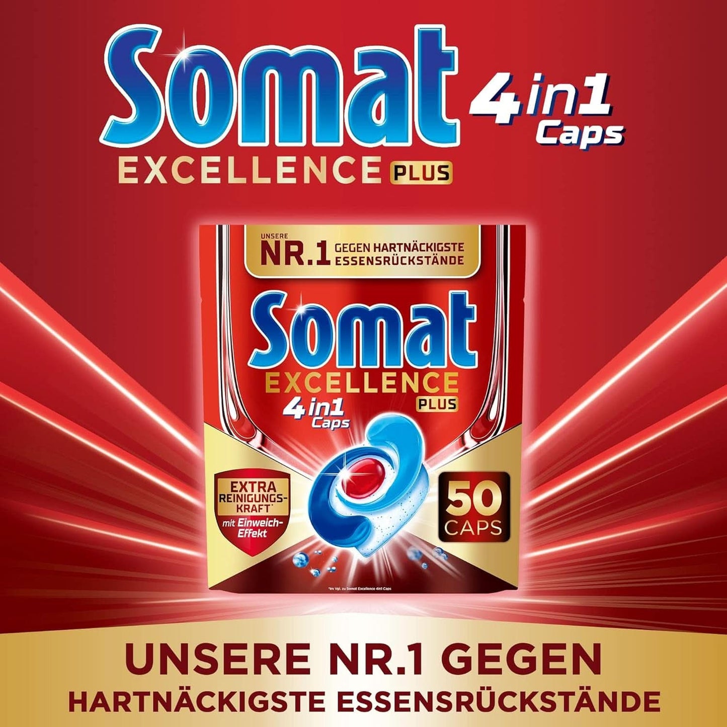 Somat Excellence plus 4En1 Caps (50 Caps), Naty Shop pastillas para lavavajillas
