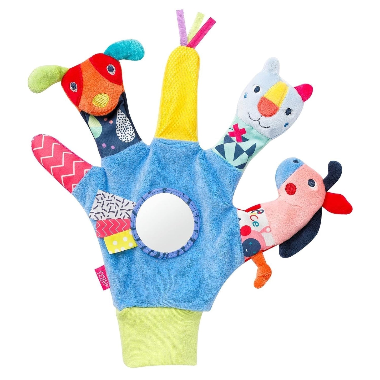 Fehn Marioneta de mano para bebé Cocodrilo - Juguete de peluche con sonajero, papel crujiente, mordedor y chirriador - Marioneta de mano para bebé - Juguete que hace estallar para bebés y niños pequeños a partir de 6 meses Juguetes para bebés Naty Shop Friends of Color