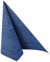50 Servilletas "Colección ROYAL" Pliegue 1/4 40 Cm X 40 Cm azul oscuro "Adornos"
