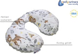 Medi Partners Almohada para el cuello del bebé Soporte para el cuello 100% algodón / Minky Almohada para el cuello del bebé para el coche Cochecito Viajes Viajes Dormir Almohada para el cuello Snooze Roll (REH con Minky gris) Almohadas ortopédicas cervicales Naty Shop