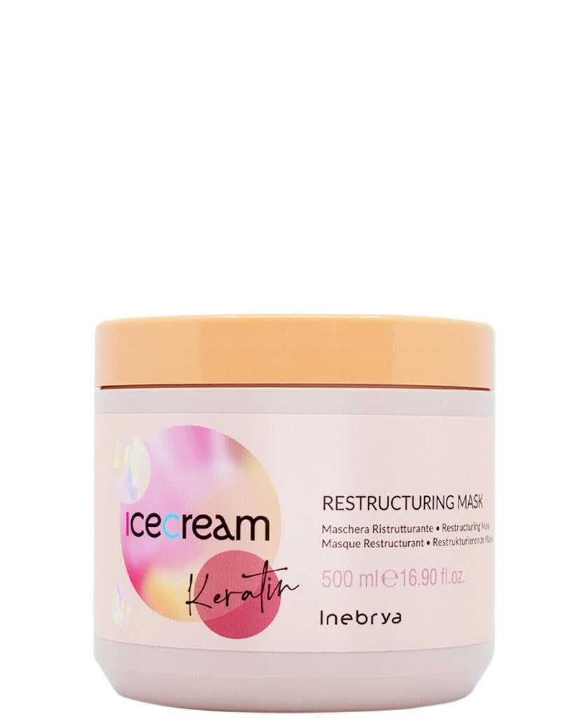 Mascarilla reestructurante Keratin Ice Cream. Mascarilla Capilar Reestructurante, 500 ml Naty Shop Mascarilla Capilar 500 Ml (1 pack)