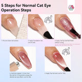 SAVILAND 4X Hochfester Cat Eye Magnet For Nagel: 3-en-1 Nagel Magnet Rund Lange Streifenperle N35 Imán ultra fuerte de neodimio para Nagellack Präzise 3S Formung Cat Eye Gel Nagellack Magnet Magnetstift