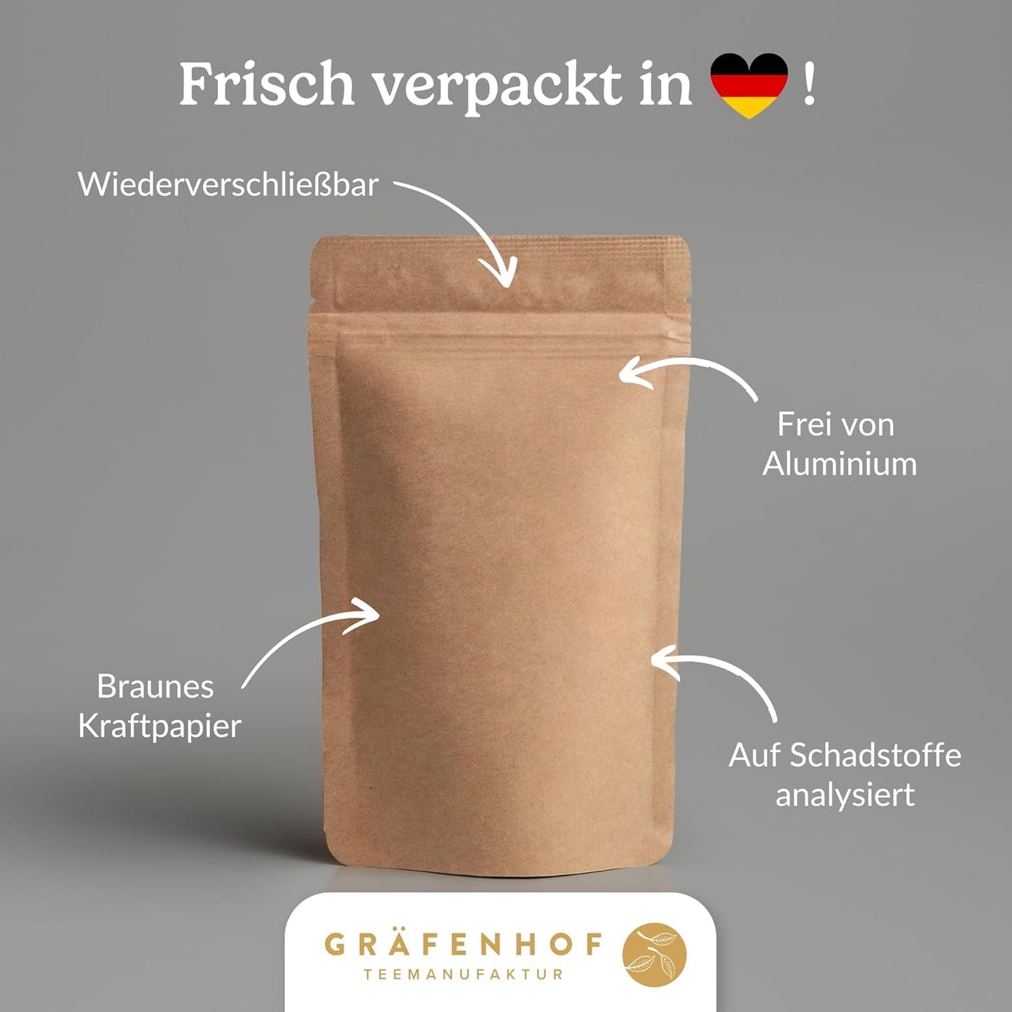 Té de yerba mate orgánico El original 1 kg de té de mate suelto alto en cafeína Sin tostar Hojas de mate secadas al aire probadas en laboratorio Envasadas en Alemania Calidad premium Gräfenhof