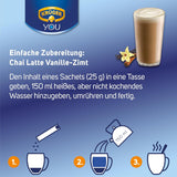 KRÜGER YOU Chai Latte Vanilla Cinnamon, preparación instantánea para bebidas lácteas, aromatizado con vainilla y canela, 250 g (10 sobres de 25 g)