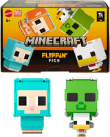 Mattel Minecraft Flippin' Figs Oveja y Pollo Paquete de 2 con Figuras de Juego 2 en 1, Cabezas Grandes y diseño de píxeles HXK17 Figuras de acción Naty Shop Ovejas y Pollo