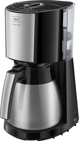 Melitta Enjoy Top Therm - Cafetera espresso con filtro y jarra térmica en acero inoxidable, para hasta 10 tazas de café, negro/acero inoxidable