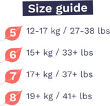 Bragas ecológicas, talla 7 (17 kg+), 16 piezas, ropa interior desechable para pieles sensibles y alérgicas, sin perfume, cierre lateral