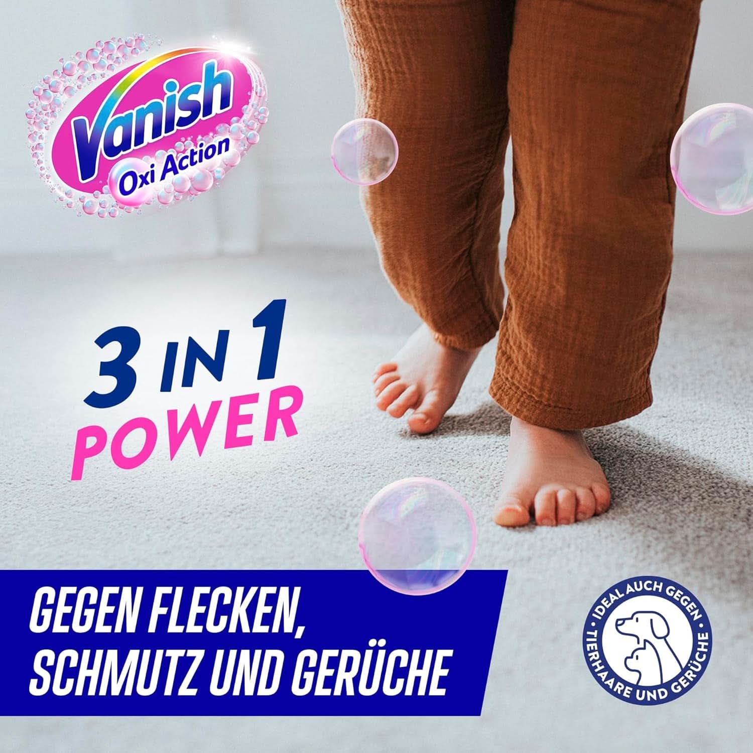 Vanish Oxi Action Multi - Spray Quitamanchas Textiles - 660 ml - Detergente textil para alfombras y tapizados - contra la suciedad y el olor a orina Naty Shop