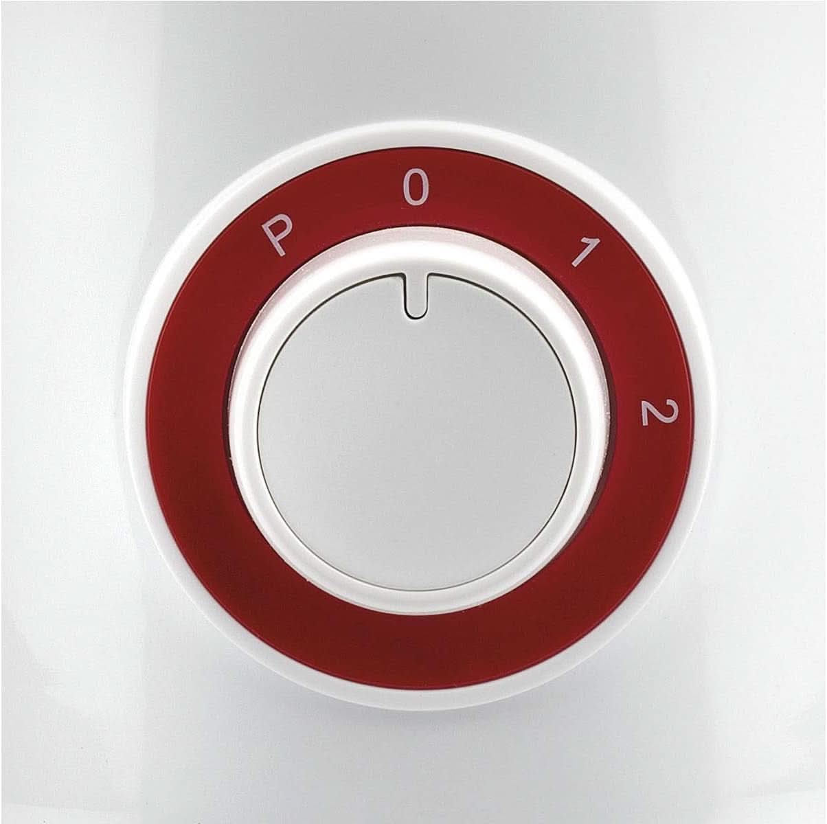 Batidora eléctrica Girmi FR46, 1,5 litros, 2 Geschwindigkeiten Mit Pulse-Funktion, 4 Edelstahlklingen, Messbecherdeckel, Messbecher Mit Scale, Sicherheitseinrichtung, Weiß/Rot Kitchen Naty Shop