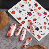 Nagelsticker Halloween, 8 Blätter Halloween Nagelsticker, Kürbis Nail Sticker, Nail Art, Nagel Charms, Nagel Zubehör, Nageldesign, Navidad (Typ A)