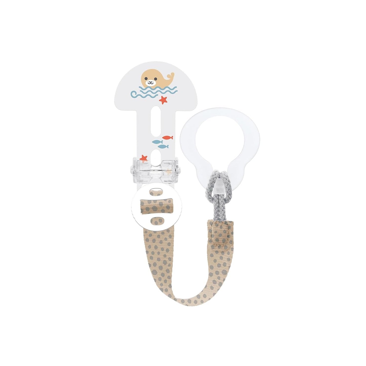 MAMÁ ¡Córtalo! & Funda Correa para chupete con protector de tetina, Soporte para chupete de longitud ajustable con anilla extraíble, Adecuado para chupetes, mordedores y juguetes, Conejo