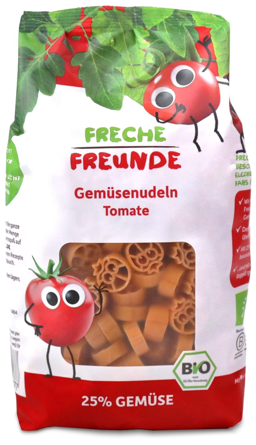 Freche Freunde Fideos Vegetales Orgánicos 'Zanahoria' 25% Contenido Vegetal Vegano Paquete de 6 (6 x 300g)