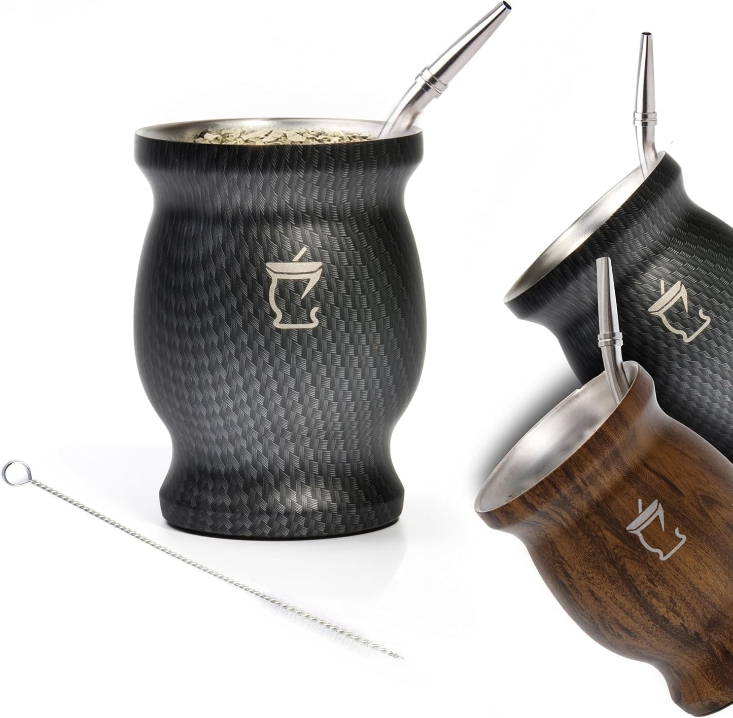 Juego de Té Mate - Taza Mate - Juego de Mate y Bombilla - Tazas de Té - Taza Mate Diseño Doble Pared - Juego de Tazas Yerba Mate