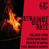 DEAD OR ALIVE DIAVOLO – Espresso Extra Oscuro – 100% Robusta – Extremadamente Fuerte – Baja Acidez – Crema Estable – Granos Enteros 1kg – Tostado Nápoles