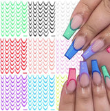 9 colores pegatinas de uñas francesas pegatinas de uñas francesas lámina autoadhesiva para uñas uñas francesas pegatinas de gradiente punta francesa pegatinas de uñas arte de uñas diseño de uñas pegatinas accesorios de uñas