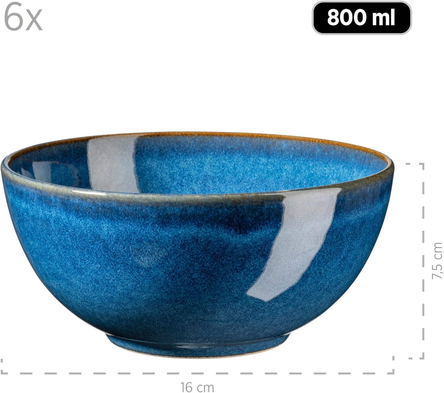 Juego de desayuno MÄSER, cerámica OSSIA, azul real, azul