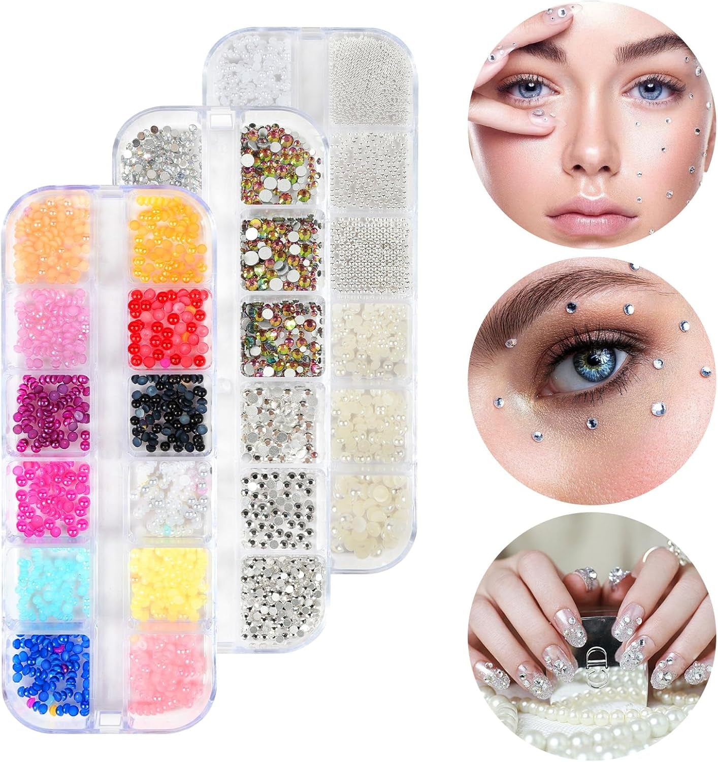Harz Strasssteine ​​​​4200Pcs Strass Kristalle 1Mm-5Mm Gemischte Kinder Bastelsachen Kit Mit Strass Mit Picking Pinzette Und Stift para DIY Nägel Kleidung Kunsthandwerk Gemischt Becher Party (A)