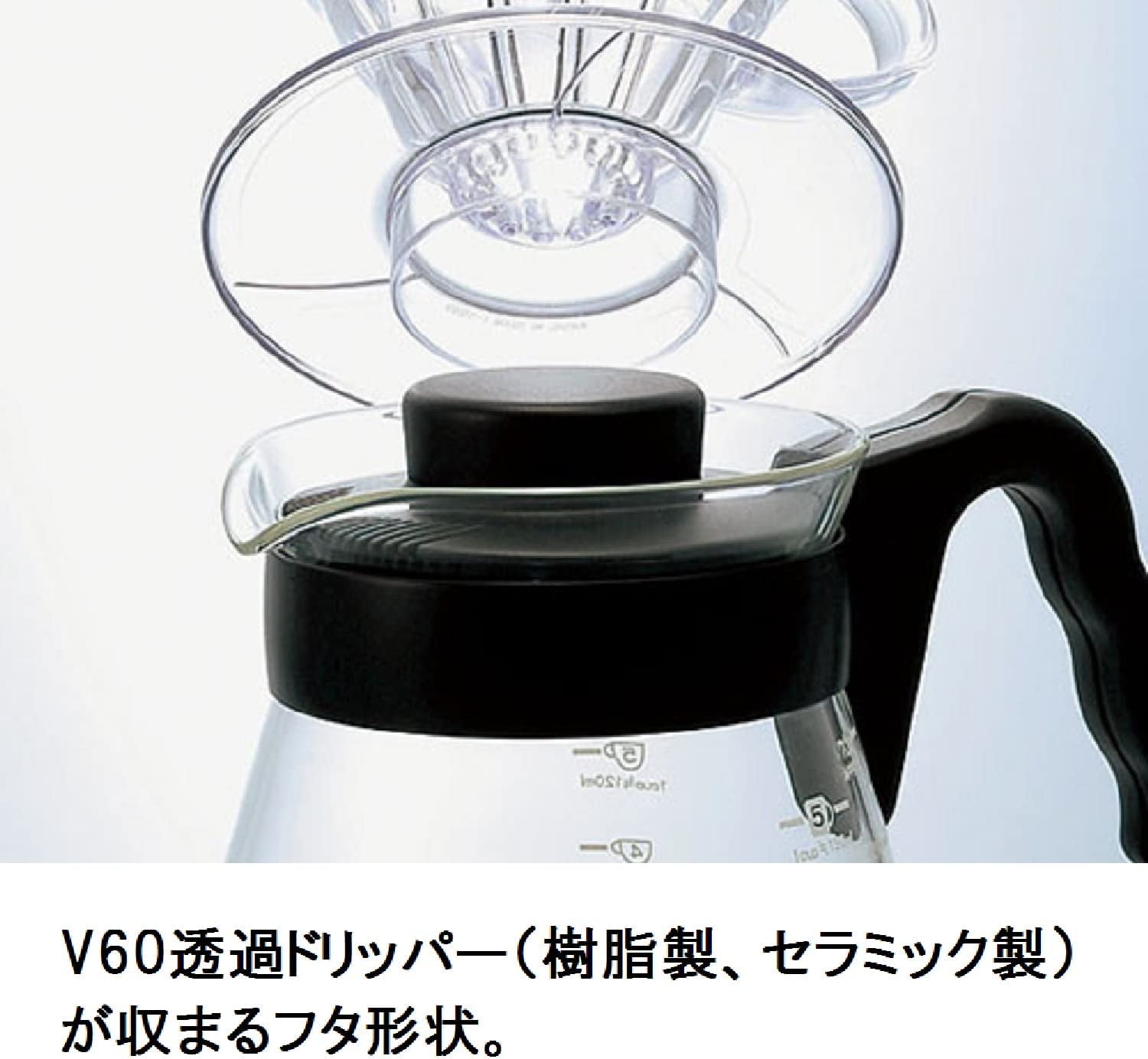 4977642019126 Jarra para servir café V60 700 ml VCS-02B, vidrio, incoloro, 17,3 x 14,1 x 13 cm