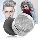 Color de cabello temporal, tono de cabello para peinar para hombres y mujeres, pomada natural para el cabello, cera para teñir el cabello para fiestas, cosplay y Halloween, 4.23 oz (gris plateado) Naty Shop Hair Dye 2 gris plateado
