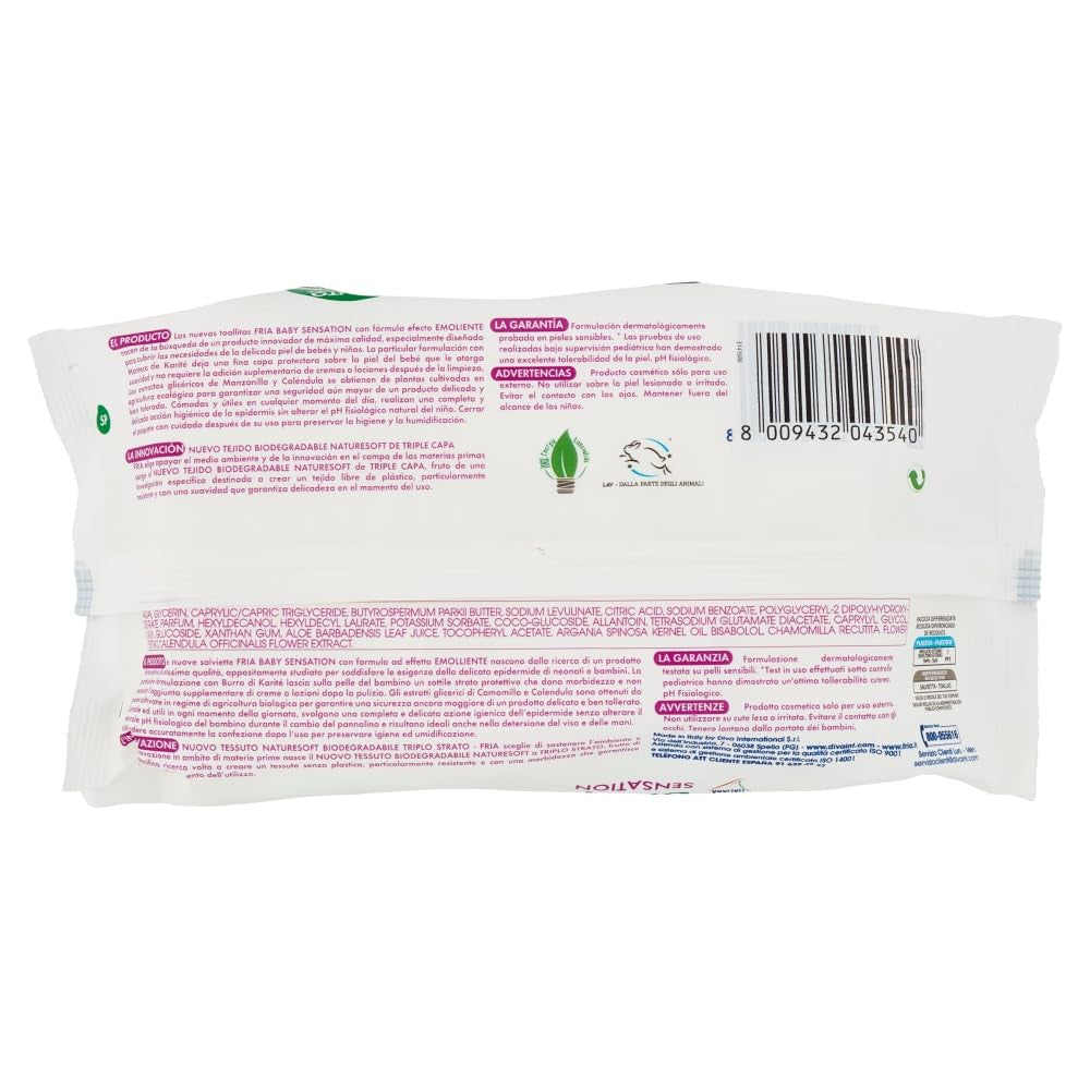 Baby Sensations con Tapa, 72 Toallitas Húmedas, Toallitas Limpiadoras para el Cuidado Personal, Unisex, Niños