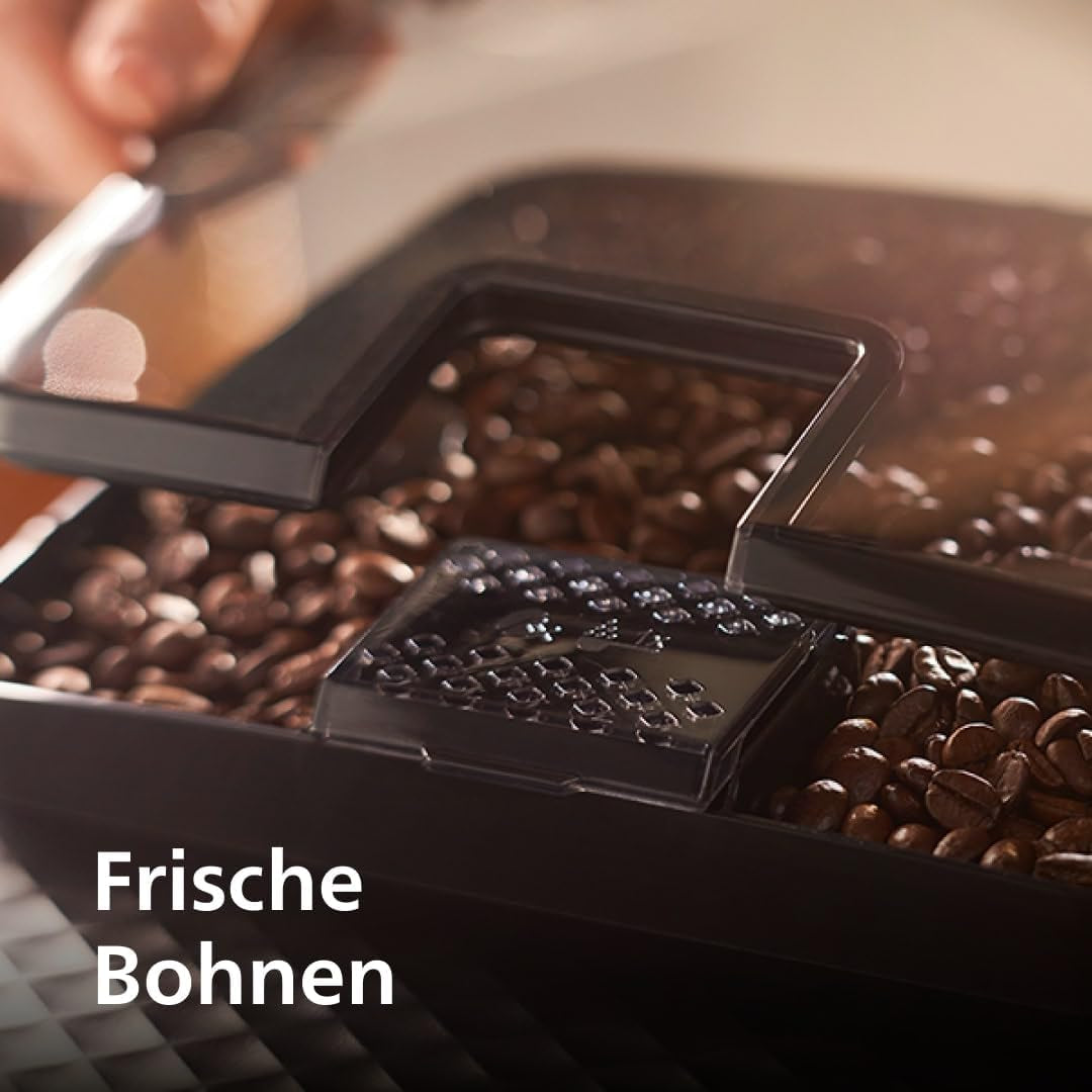 PHILIPS Cafetera espresso automática serie 2200 - 2 especialidades de café, pantalla táctil, espumador de leche clásico, molinillo cerámico, negro mate (EP2220/10)