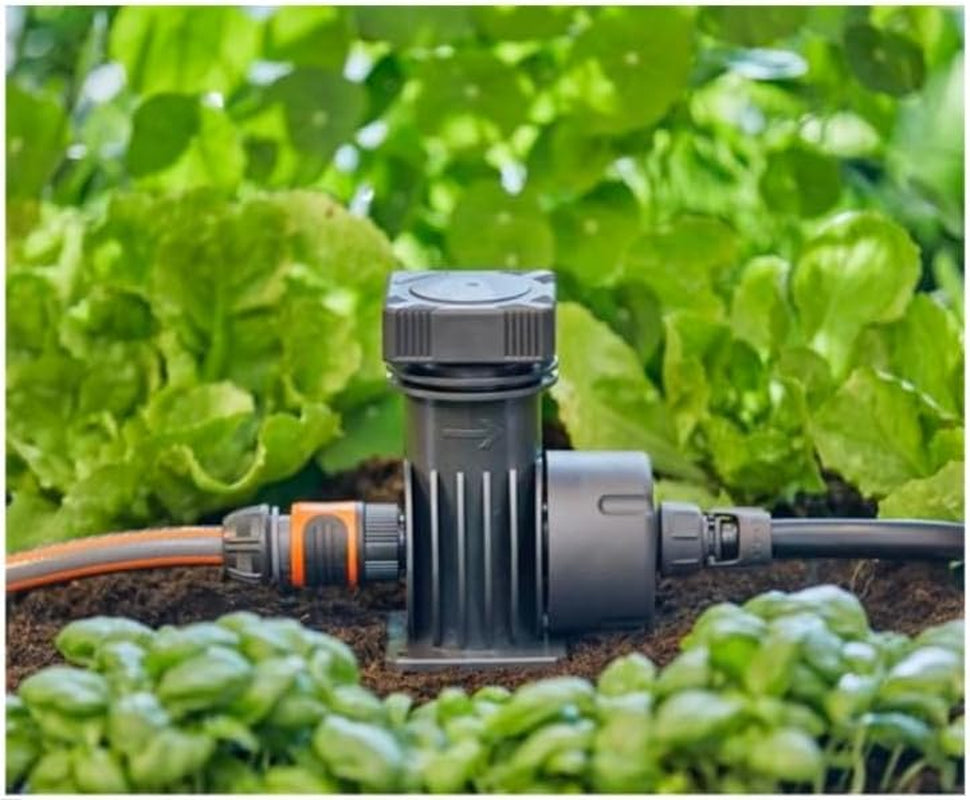 Sistema de riego Gardena Micro-Drip Basic Unit 2000: Unidad básica para reducción de presión, caudal de agua aprox. 2.000 l/h, tecnología de conexión rápida y sencilla (1354-20)