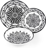 Excelsa Boheme Noir Juego de platos, 18 piezas, Porcelana, Schwarz