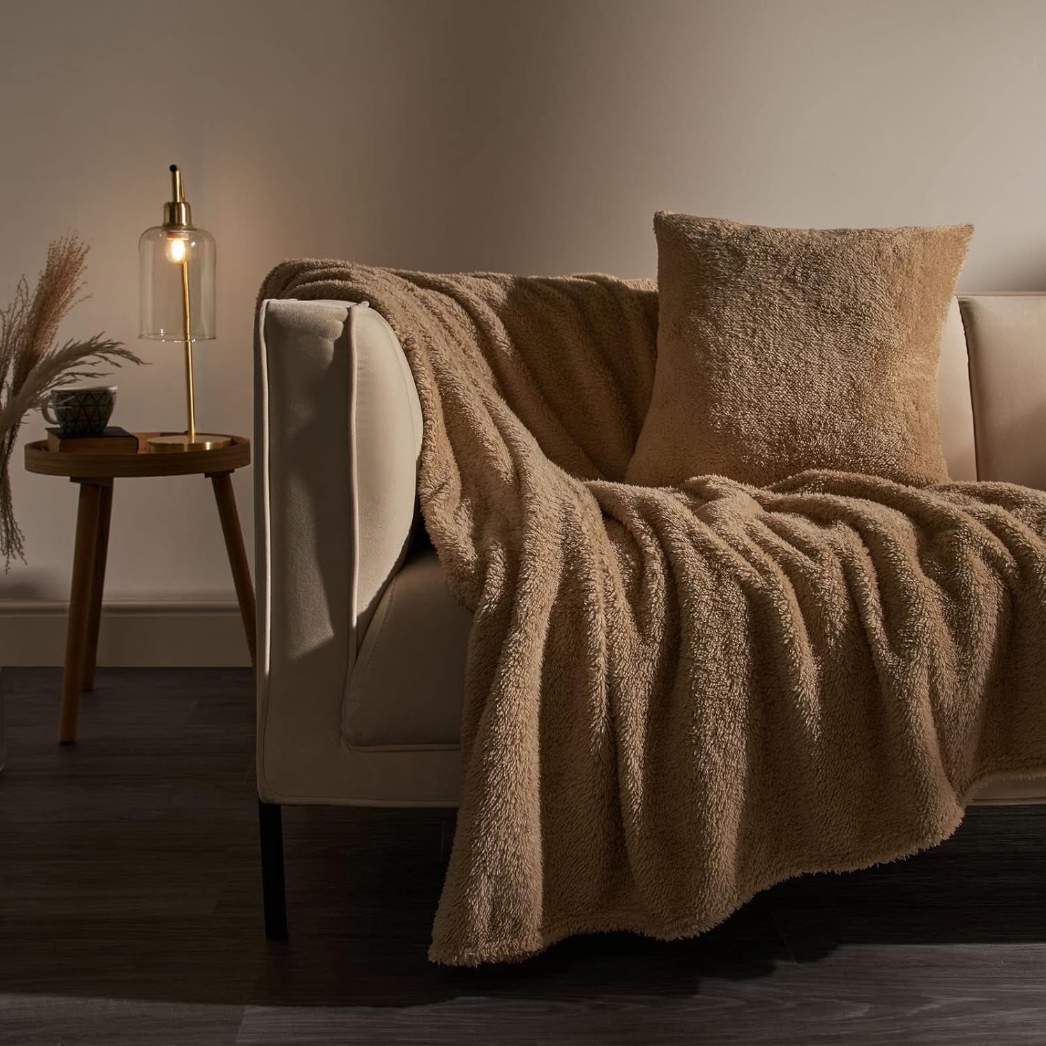 Brentford's Teddy - Manta polar para cama grande, felpa, muy suave, cálida, para sofá, cama, color negro - 150 x 200 cm Camas y mantas Besuche den Brentfords-Store Latté 125 x 150 cm