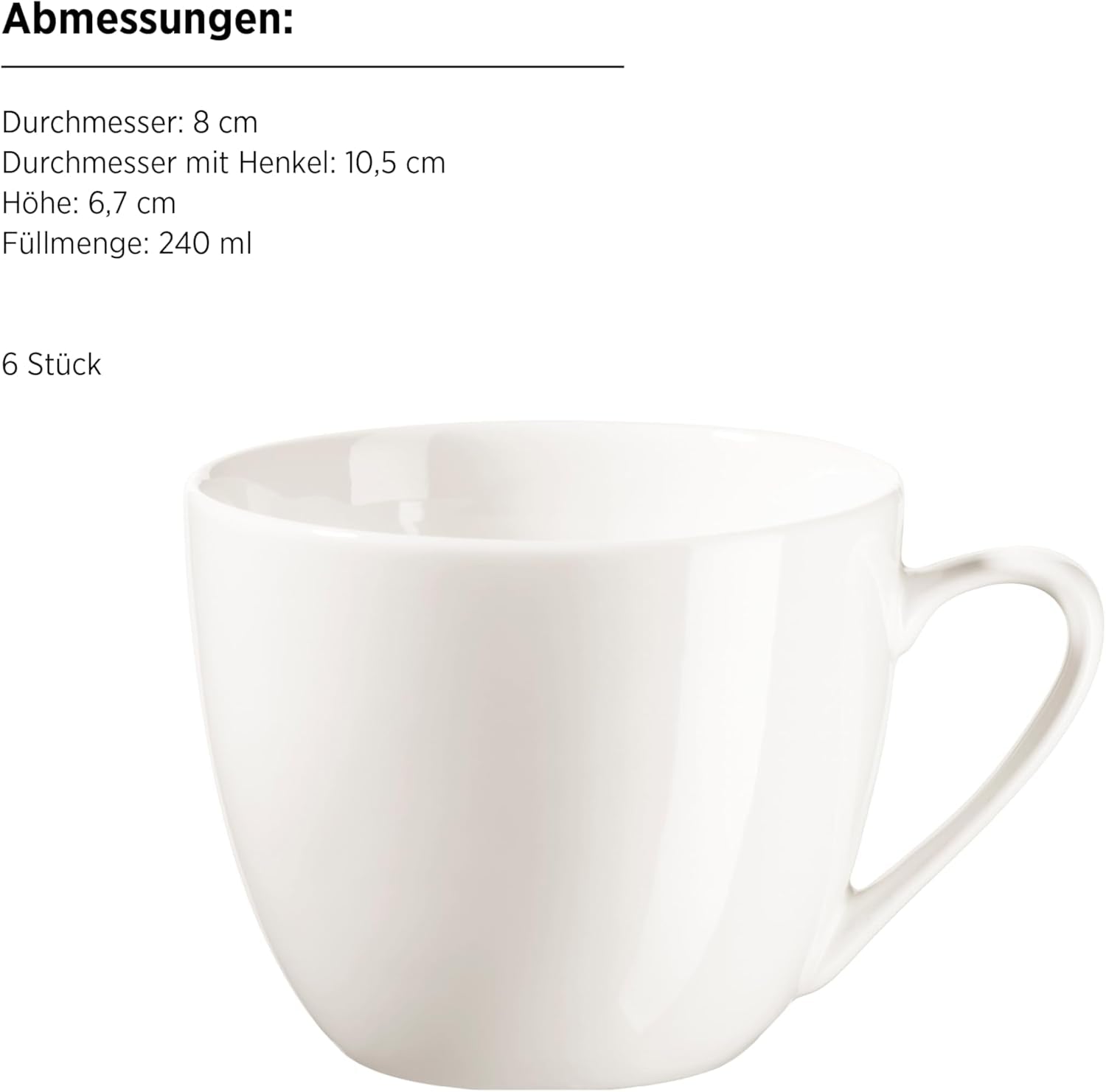 MÄSER 934105 Serie Belmira, Juego de Café Clásico para 6, Juego de Café de 18 Piezas, Atemporal, Elegante, Delicado, Porcelana, Blanco
