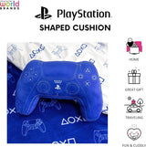 Character World: almohada con forma de controlador de Playstation con licencia oficial, diseño de auricular, almohada de felpa rellena | Perfecto para decoración de dormitorio o juego, almohadas estándar azules de Naty Shop.