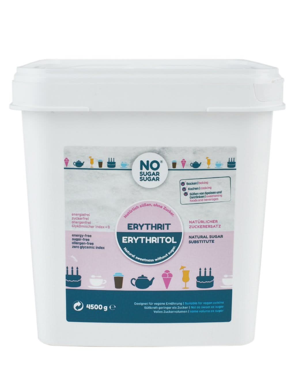 Sin Azúcar, Eritritol natural sin calorías, utilizable como sustituto del azúcar, 4,5 Kg Edulcorantes Naty Shop 4,5 Kg